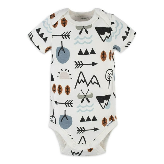 Modern Moments by Gerber Baby Boy Short Sleeve Onesies Brand Bodysuit, (Newborn- 12 Months)