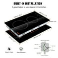thumbnail image 6 of Vevor Q12INCH2200W24V95V1 20 x 11.6 in. Built in Electric Stove Top 2 Burners Glass Radiant Cooktop with Sensor Touch Control, Timer & Child Lock, Black, 6 of 6