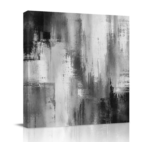 Canvas Wall Art, Vintage Gray Black Framed Canvas Prints for Bathroom Kitchen, Modern Rustic Minimalist Art Gallery Wrapped Wall Decor for Home Office, Gifts, 10"x10" Ship Next Day