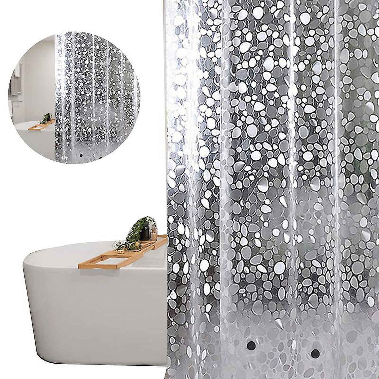 Rideau De Douche Imperméable Goodbath - 183x183 Cm - Blanc Marbré - Résistant à La Moisissure - Salle De Bain - 13