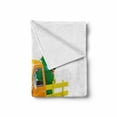 thumbnail image 2 of Christmas Soft Flannel Fleece Throw Blanket, Yellow Vintage Truck and Tree Design with Star Topper Old Farm Vehicle, Cozy Plush for Indoor and Outdoor Use, 50" x 70", White Yellow Green, by Ambesonne, 2 of 6