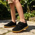 thumbnail image 4 of Yuncity Toddler Kids Sneakers Hook Loop Wide Toe Lightweight Casual Athletic Non- Outdoor Daily Wear Boys Girls Shoes Size 5-5.5 Years Black, 4 of 9