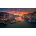 thumbnail image 2 of Calpagiu, Anton 32x19 White Modern Wood Framed Museum Art Print Titled - Grand Canal At Sunset -View From The Rialto Bridge -Venice ., 2 of 4