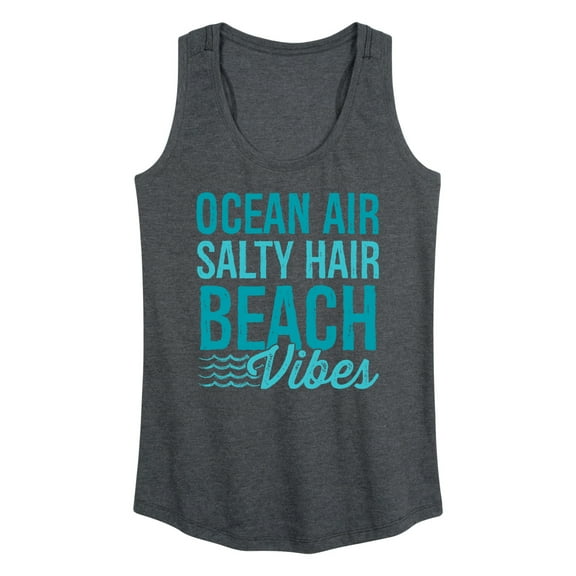 Instant Message - Ocean Air, Salty Hair, Beach Vibes - Women's Racerback Tank Top