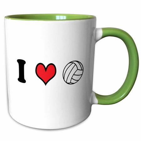 

I love volleyball 15oz Two-Tone Green Mug mug-159653-12