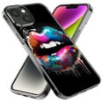 thumbnail image 2 of MUNDAZE Apple iPhone 14 Shockproof Clear Hybrid Protective Phone Case Colorful Lip Graffiti Painting Art Cover, 2 of 5