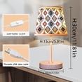 thumbnail image 3 of Lámpara de mesa de tela con diseño de diamantes exóticos curativos y coloridos de estilo bohemio, alimentada por USB, pantalla de lámpara con diseño de textura, 3 of 6