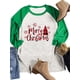 thumbnail image 5 of Sonducket Camiseta Mujer Letras De Navidad Cuello Tops Manga 3/4 Otoño Invierno Camiseta Estampada Ropa, Negro, S Prendas para la parte del cuerpo Verde S Sonducket AP003794-11, 5 of 6
