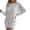 White, variant on Lindreshi Fall Dresses for Women Homecoming Dresses Women's Fashion Solid Color Cutout One-Line Neck Long-Sleeve Pullover Dress