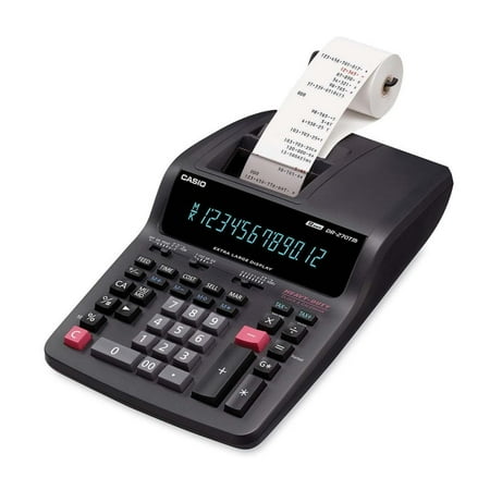 Casio Desktop Printing Calculator - 4.8 - Double Zero, Item Count, Independent Memory, Extra Large Display, Angled Displ