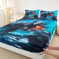 thumbnail image 3 of Manfei Dinosaur Print 4pcs Bed Sheets for Boys, Ocean Dino King Sheets, Wild Animal Wildlife Sheet Set, Ultra Soft Bedroom Decor, 3 of 7
