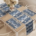 thumbnail image 2 of Ambesonne Fish Table Runner & Placemats, Cartoon Aquarium, Placemat 4 pcs + Runner 12"x90", Slate and Cadet Blue Tan, 2 of 2