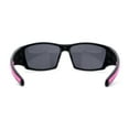 thumbnail image 4 of Mens Xloop Thick Temple Sport Biker Wrap Sunglasses Black Pink Black, 4 of 4