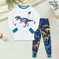 thumbnail image 2 of Hessimy Toddler Boys Girls Spring Summer Cute Print 2Pcs Long Sleeve Shirt Tops Pants Shorts Sleepwear Pajamas Set, Shorts Sleep Set(White,3-4 Years), 2 of 5