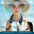 thumbnail image 2 of CIVPOWER Ventilador de cuello: Ventilador portátil sin aspas recargable con refrigeración personal para el cuello, manos libres, 3 velocidades, batería de 4000 mAh, diseño de auriculares portátiles op, 2 of 5