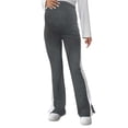 thumbnail image 2 of Deago Women's Striped Maternity Flare Leggings Over The Belly Casual Soft Split Hem Pregnancy Yoga Pants (Gray, S), 2 of 8