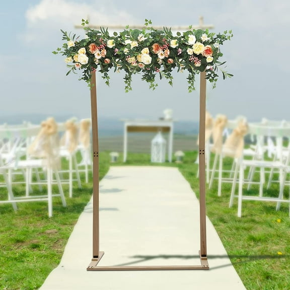 Miumaeov Wooden Wedding Arch, Wedding Arches for Ceremony, Backdrop Stand Frame Flower Garden Arch for Wedding, Parties (7ft)
