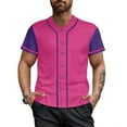 thumbnail image 2 of Pink Baseball Jersey for Men Hip Hop Hipster Button Down Shirts Sports Uniforms, 2 of 5