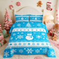 thumbnail image 2 of Manfei Snowman King Size Comforter Sets Holiday Comforters King Size, Peach Pink 3 Pieces 1 Comforter and 2 Pillowcases, Xmas Reversible, 2 of 6