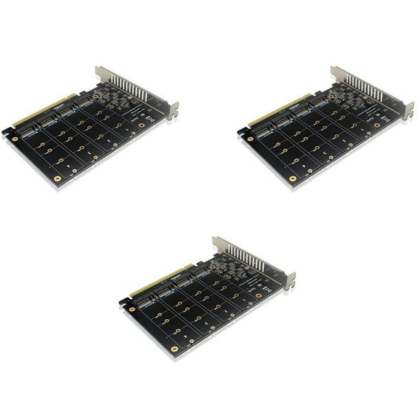 3X 4Port NVMe to PCIE Adapter Card M.2 NVME to PCIe X16 Adapter 4X32Gbps M Key Hard Drive