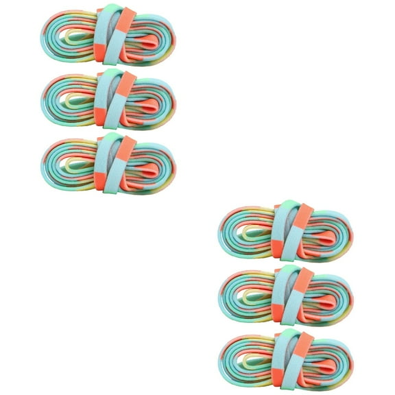 6 Pairs Shoe Laces Shoelaces Colorful Casual Dress Shoes Sports Ties Athletic Flat