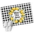 thumbnail image 2 of Rectangle Area Rug 2x3ft, Lemon Fruit Floral Black White Buffalo Non-Slip Non-Shedding Floor Mat, Farmhouse Rustic Theme Washable Sturdy Carpet for Living Room Bedroom Home Decor, 2 of 9