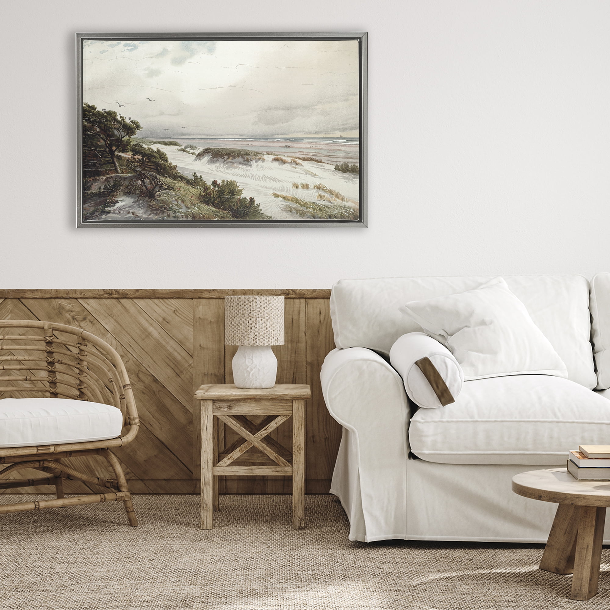 Stupell Industries Bountiful Success Beach Gray Framed Floater Canvas Wall Art, design by Lula Bijoux & co.