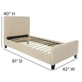 thumbnail image 4 of Emma + Oliver Twin Size Two Button Tufted Platform Bed in Beige Fabric, 4 of 6