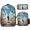 Color-2, variant on Floating Fantasy City Backpack Bookbag Students Bags S Rucksack Lunch Bag Pen Bag Three-Piece Set