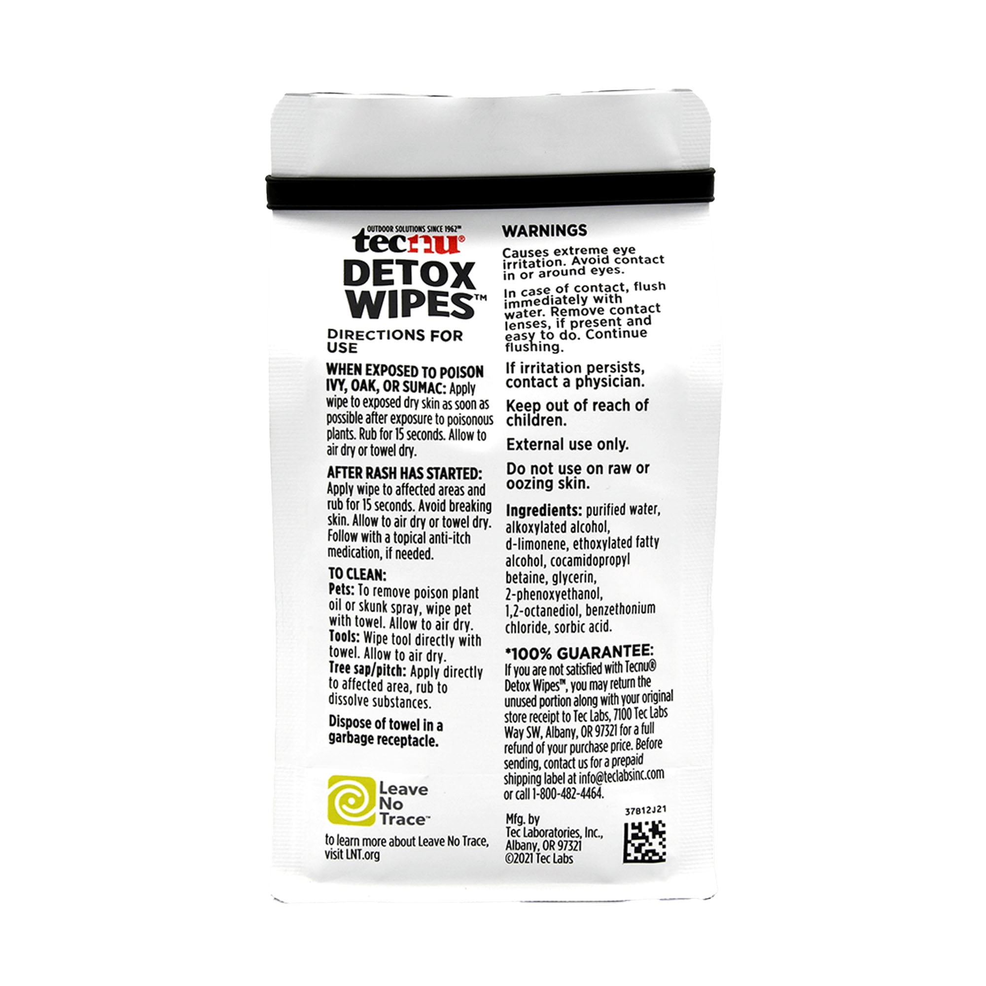 Tecnu Detox Wipes, poison ivy wipes, large individual wipes remove rash causing oil from skin, waterless, also for poison oak and poison sumac