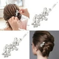 thumbnail image 4 of 2 Pieces Rhinestone Bridal Hair Clips Leaf Bridal Wedding Hair Pins Crystal Hair Clips Silver Rhinestone Jewelry Barrette for Brides Bridesmaids Flower Girls, 4 of 4