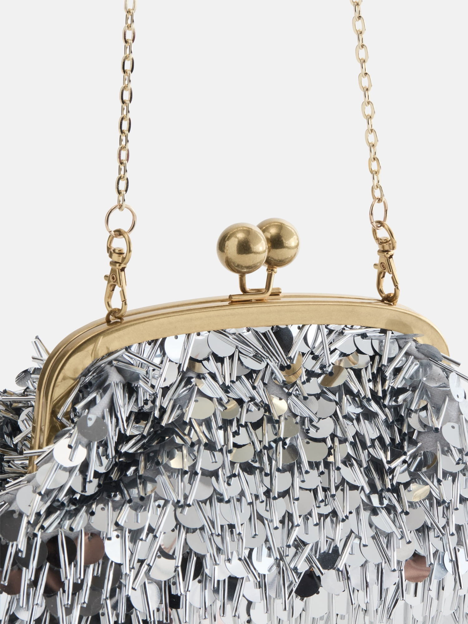 Free Assembly Women's Sequin Clutch, Silver