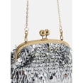 thumbnail image 4 of Free Assembly Women's Mixed Sequin Clutch Handbag, Silver, 4 of 5