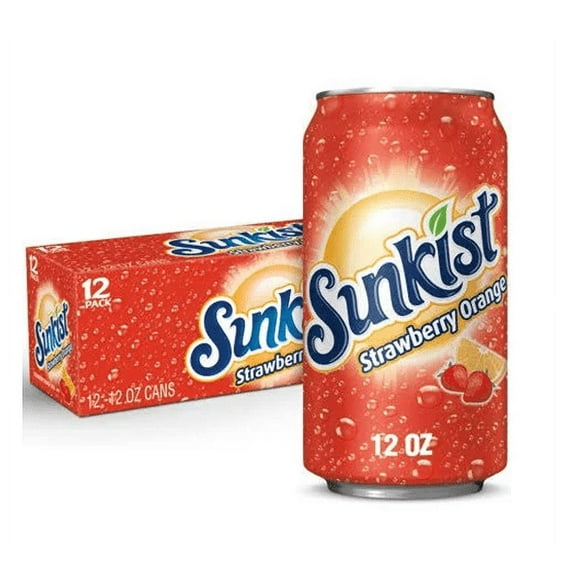 Sunkist Strawberry Orange Soda 12oz cans (Pack of 24)