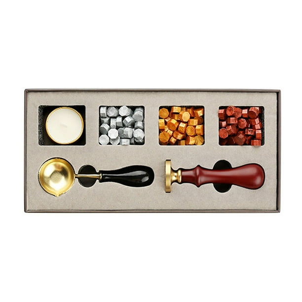Wax Seal Stamp Kit Retro Creative Sealing Wax Stamp Maker Gift Box Set with Vintage Classic