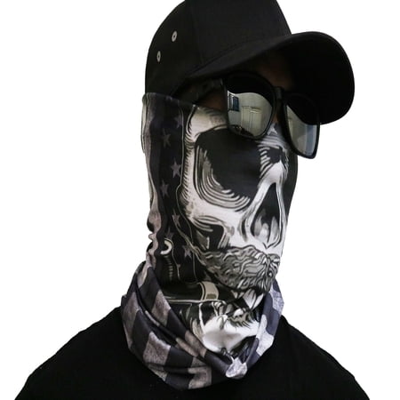 Face Mask Cowboy Skull Face Covering Bandana Seamless Multifunctional Unisex Headwrap Balaclava US SELLER!