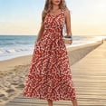 thumbnail image 2 of DHFJKG Summer Dresses Women Beach Boho Sleeveless Long Dress Scoop Neck Floral Printed Maxi Dress Flowy A Line Vacation Clothes Versatile Dresses, 2 of 4