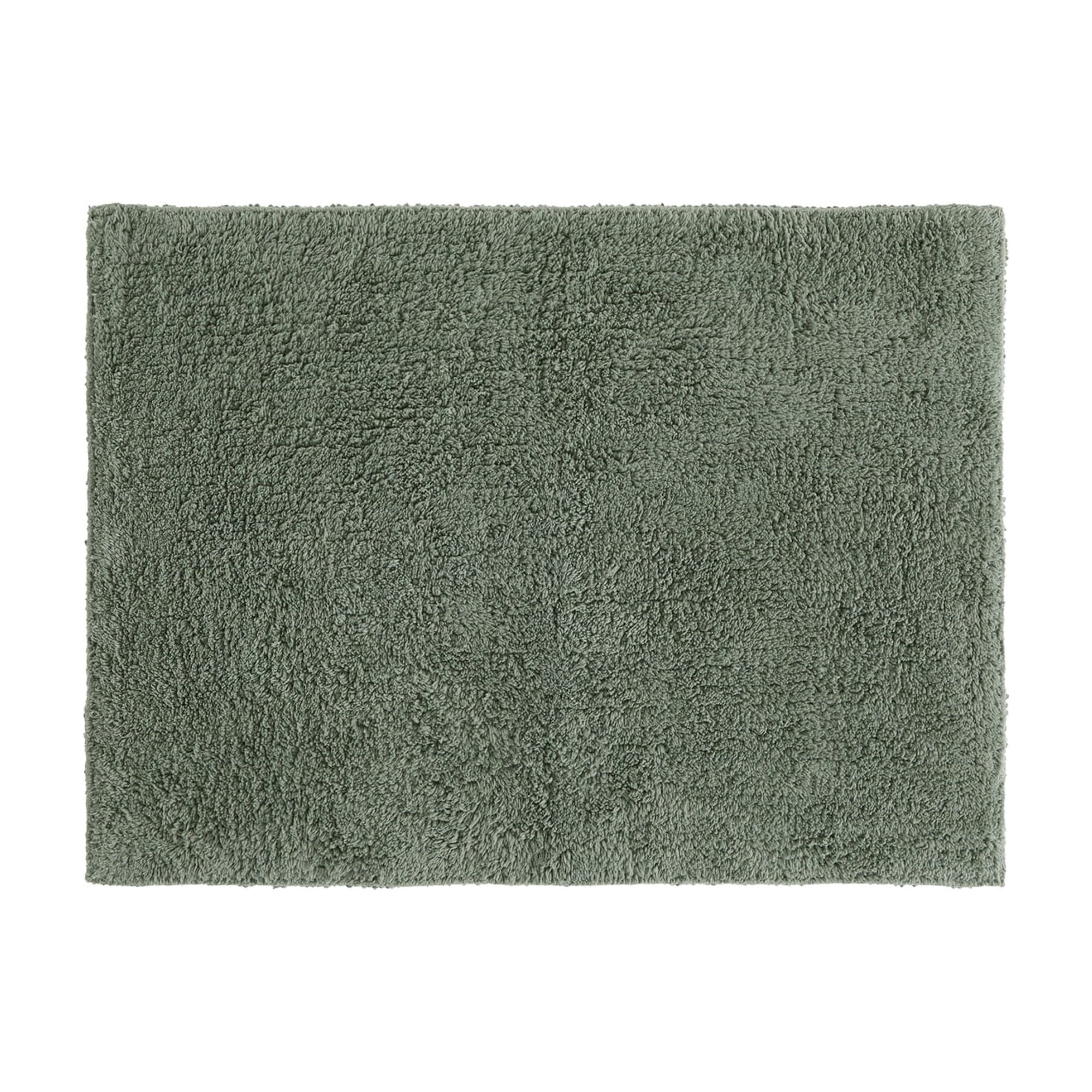 Noble Linens Reversible Dual-Texture Cotton Bath Mat, 24 in x 17 in, Sage