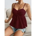 thumbnail image 5 of Womens Summer Spaghetti Strap Sexy Lace Trim Peplum Tank Top Backless Going Out Crop Tops for Women, 5 of 6