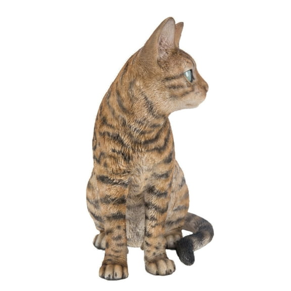 Hi-Line Gifts 13.5" Sitting Bengal Cat Outdoor Garden Statue