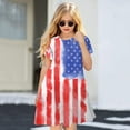 thumbnail image 2 of Ketyyh-chn99 Girls 4th of July Dress Toddler Girl American Flag Dresses Flutter Sleeve Patriotic Clothes Summer Independence Day Outfits Blue,2-3 Years, 2 of 4