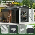 thumbnail image 3 of NETAJE 10x9 FT Outdoor Storage Shed, Garden Shed with Updated Frame Structure and Lockable Doors, Metal Tool Sheds for Backyard Garden Patio Lawn, 3 of 9