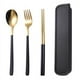 thumbnail image 1 of Nvzi 4pcs Cutlery Set Stainless Steel Flatware , Food-Grade Serving Cutlery Set Tableware Eating Utensils Set,Gold Black, 1 of 5
