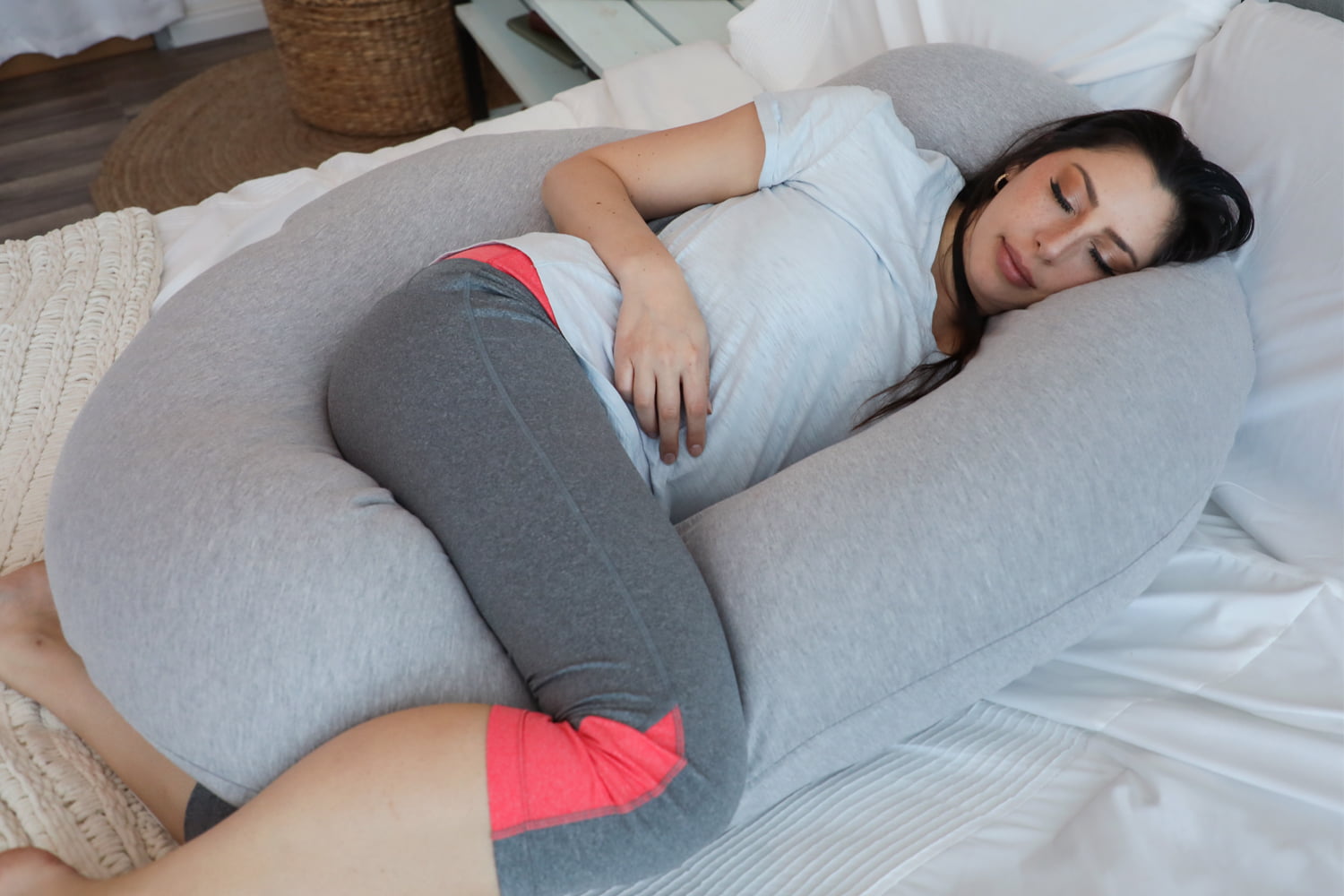 Comfort E Pillow Full Body Maternity Pregnancy Pillow Support W/Crescent Pillow 