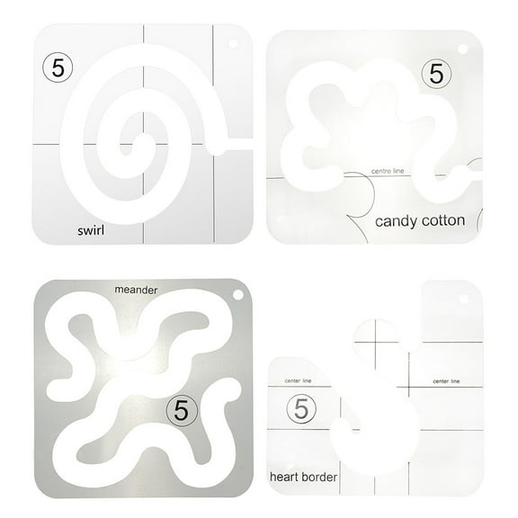 HEATSHAKING Patchwork Quilting Ruler Multi 4Pcs 5.50X5.50X0.08In
