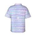 thumbnail image 3 of Fotbe Striped Gradient Hawaiian Shirt For Men Unisex Summer Beach Casual Short Sleeve Cotton Linen Button Down Shirts-Medium, 3 of 9