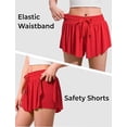 thumbnail image 4 of Girls Flowy Shorts 2-in-1 Athletic Butterfly Shorts with Inner Pockets, Elastic Waist Running Tennis Sports Shorts for Girls Summer Activewear, 4 of 6