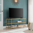 thumbnail image 2 of Evelyn&Zoe Leif Oval TV Stand for TV's up to 60", Brass, 2 of 9