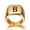 Golden B, variant on Unisex Signet Ring Stainless Steel Gold Tone Plain Band