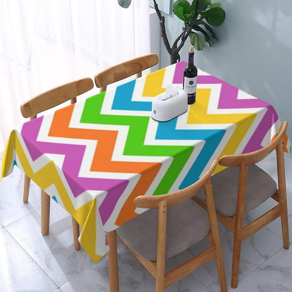 Rectangle Tablecloth Colorful Pattern Oblong Table Cover Washable Table Cloths for Kitchen Dinning Party Tabletop Modern Decoration 60 x 84inch